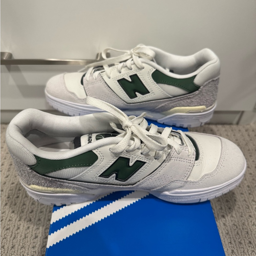 New Balance Women's White and Green Sneakers